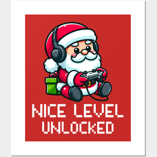 Santa Claus Playing Video Game Posters and Art